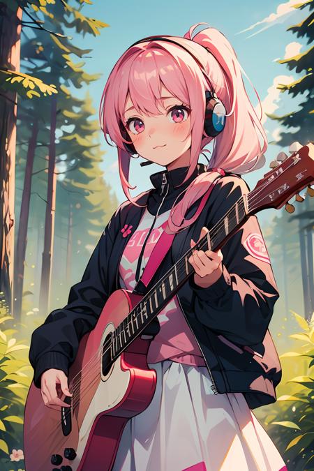 394447-662378654-masterpiece,best quality,1  girl very cute with pink hair and blushed,flower,outdoors,playing guitar,music,holding guitar,jacket.png